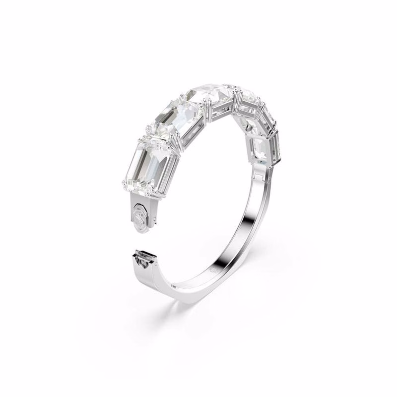 Millenia-Armband, achteckiger Schliff, weiß, rhodiniert