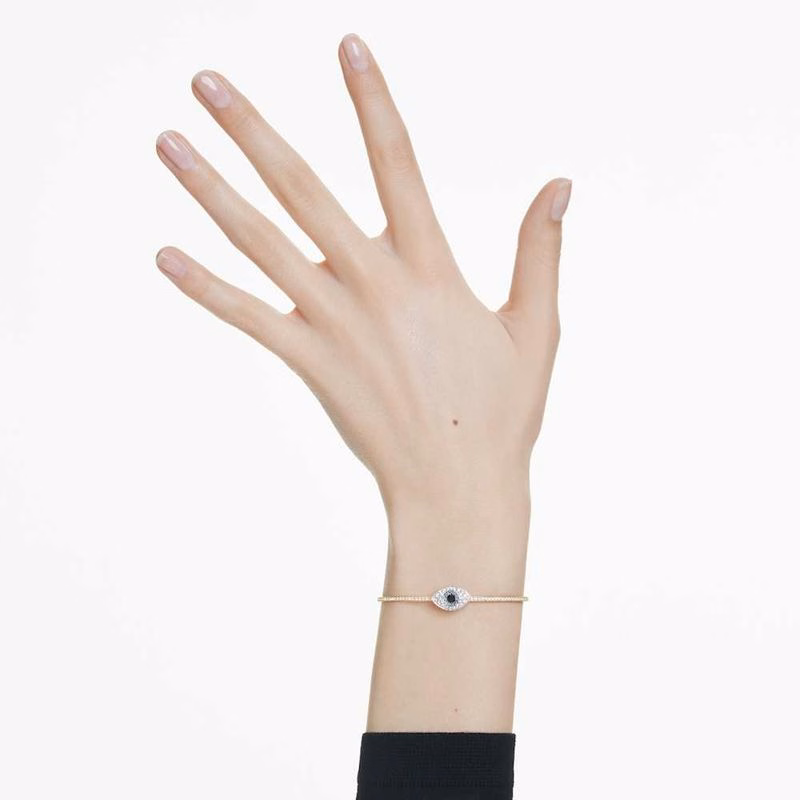 Symbolica Armband, Böser Blick, Blau, Goldfarben plattiert