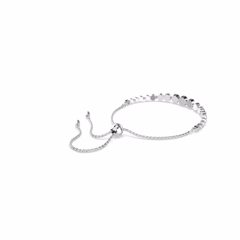 Imber Tennisarmband, gemischte runde Schliffe, Weiß, rhodiniert