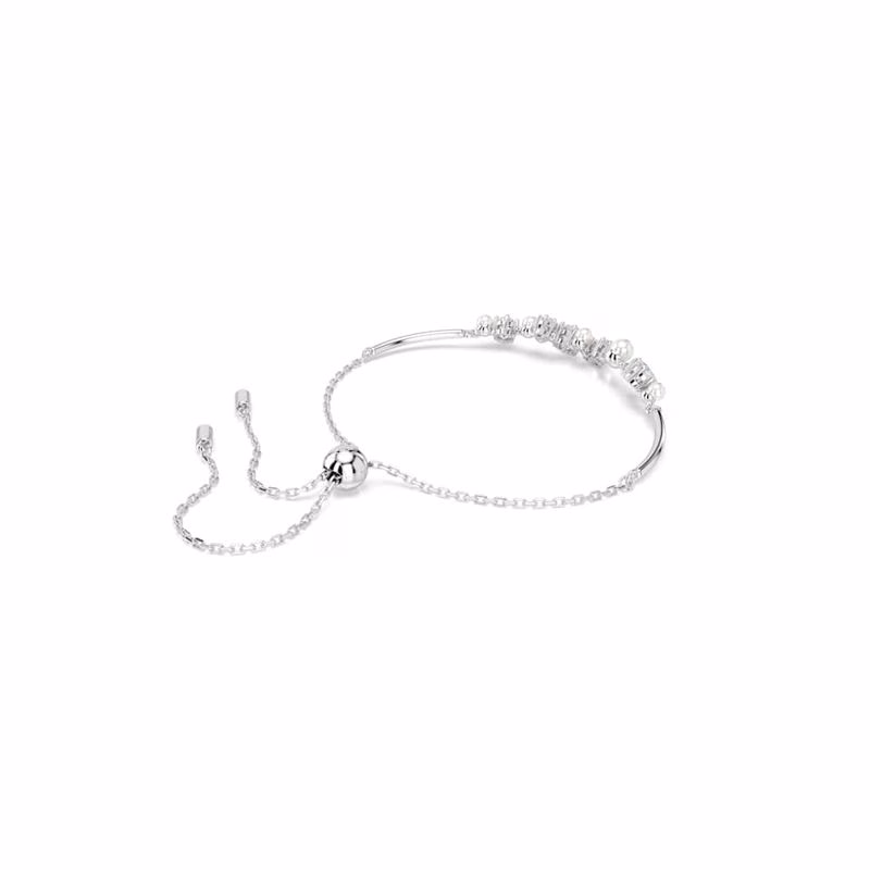 Constella Armband, Kristallperle, Rundschliff, Weiß, Rhodiumplattiert