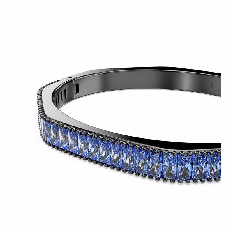 Matrix-Armband, Baguetteschliff, Blau, Ruthenium-plattiert