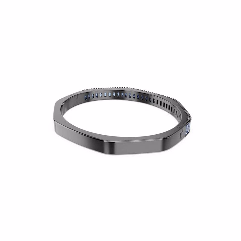 Matrix-Armband, Baguetteschliff, Blau, Ruthenium-plattiert