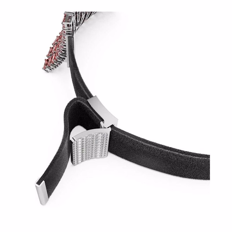 Matrix Choker, Baguette-Schliff, Rosa, Rhodium-plattiert
