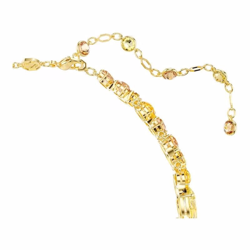 Edelstein-Choker, verschiedene Größen, Gelb, goldfarben plattiert