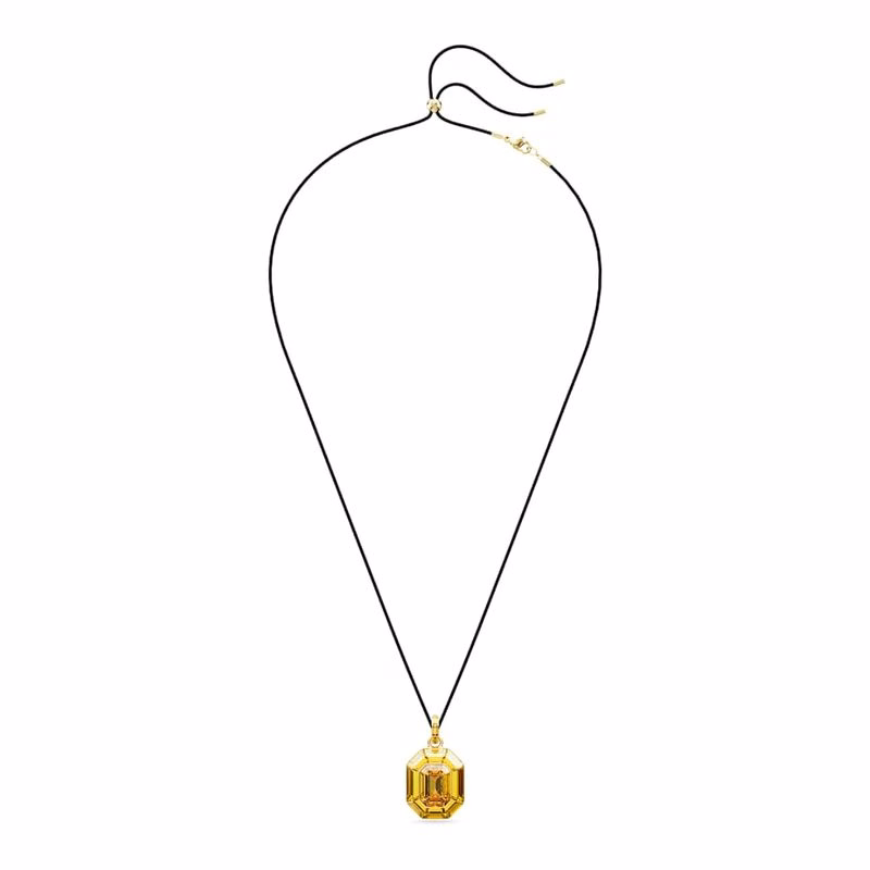 Leuchtender Anhänger, achteckige Form, gelb, goldfarben plattiert