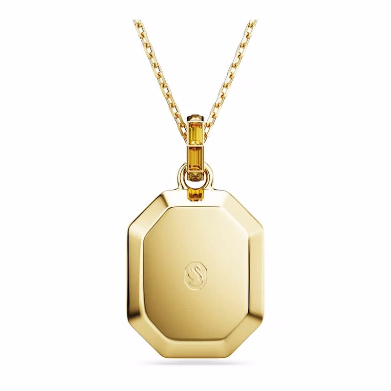 Leuchtender Anhänger, achteckige Form, gelb, goldfarben plattiert