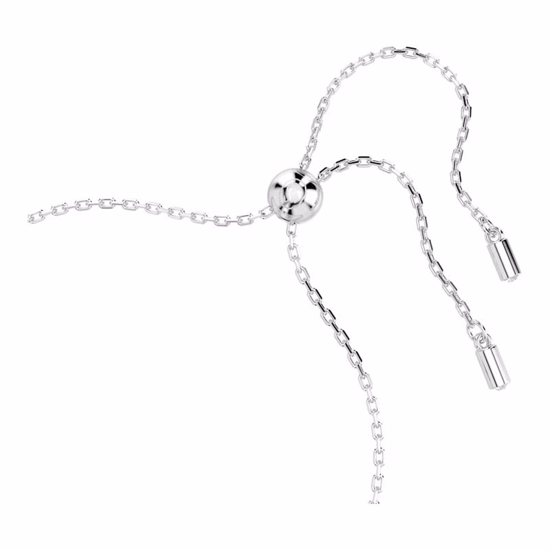 Geburtssteinarmband, quadratisch geschliffen, Januar, rot, rhodiniert