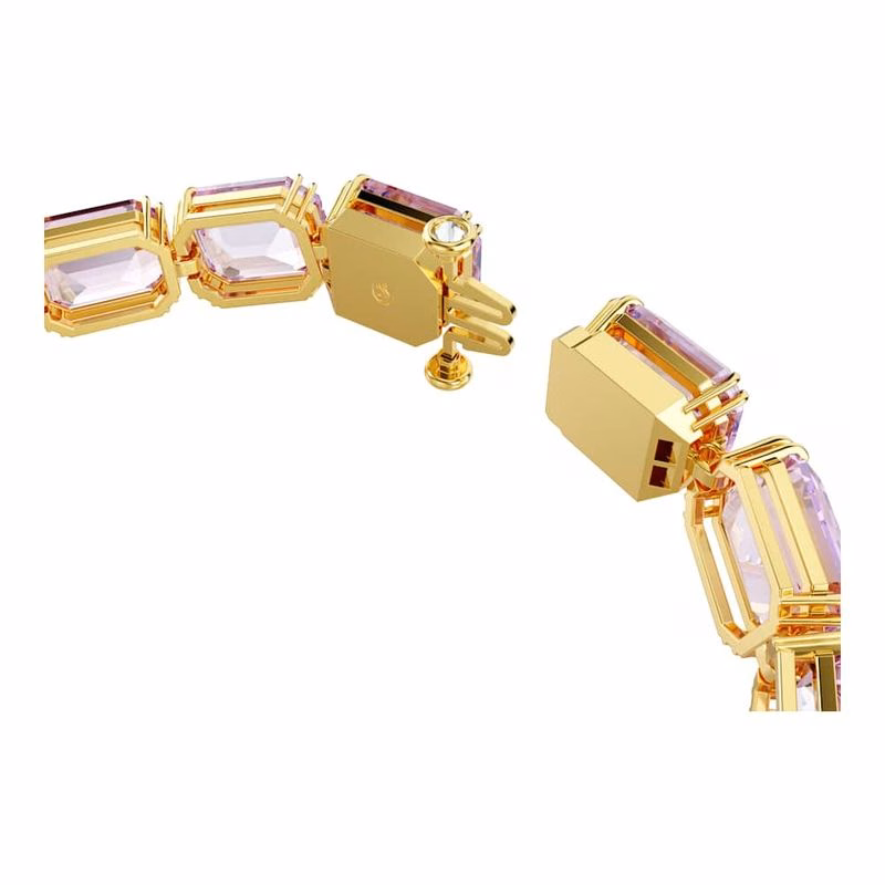 Millenia Tennisarmband, achteckiger Schliff, Lila, goldfarben plattiert