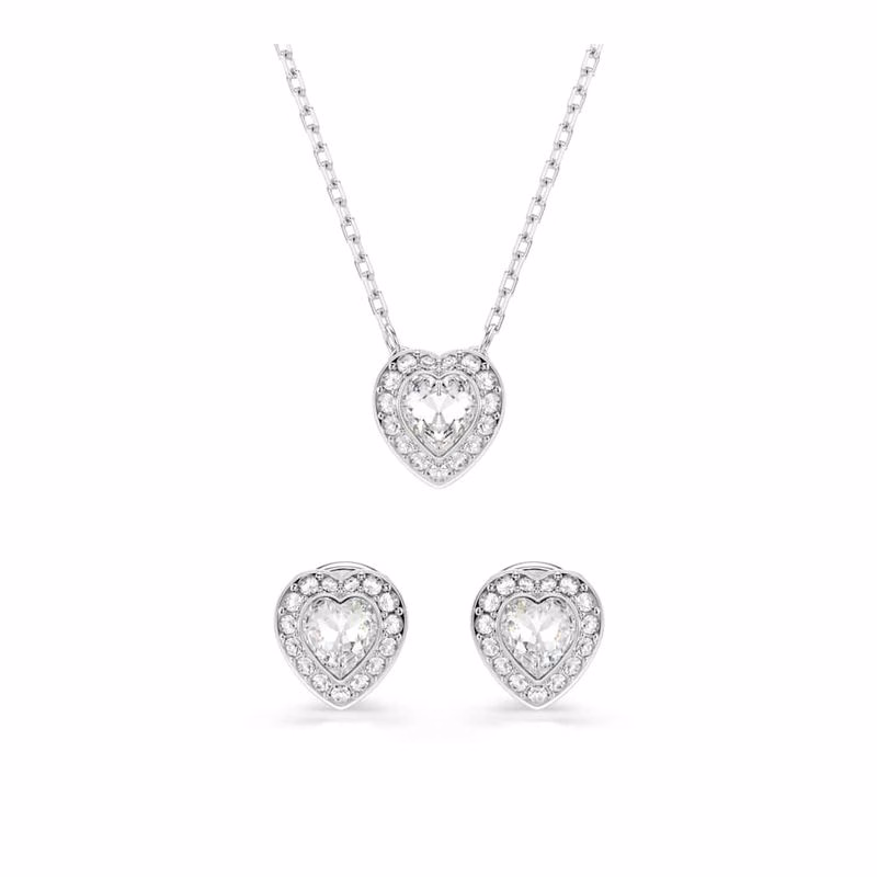 Ariana Grande x Swarovski Set, verschiedene Größen, Herz, Weiß, rhodiniert