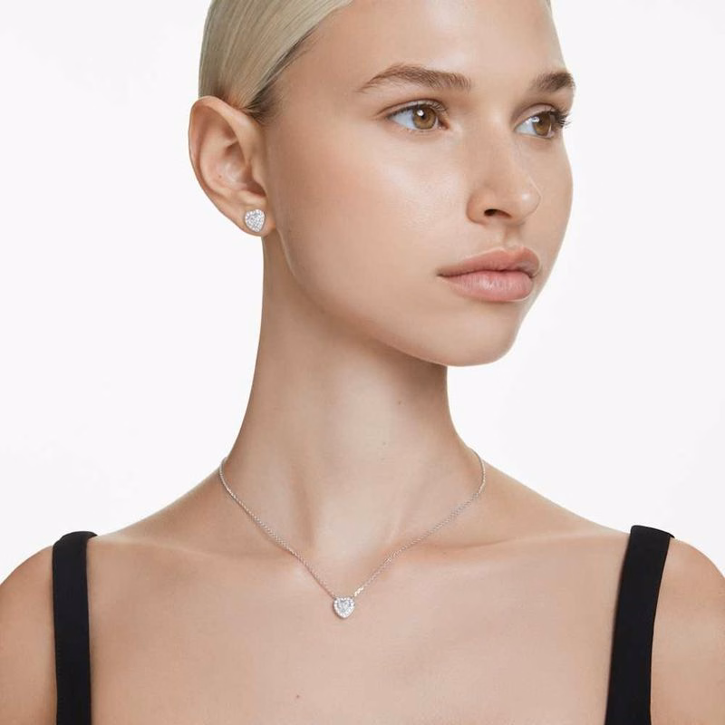 Ariana Grande x Swarovski Anhänger, verschiedene Größen, Herz, Weiß, rhodiniert