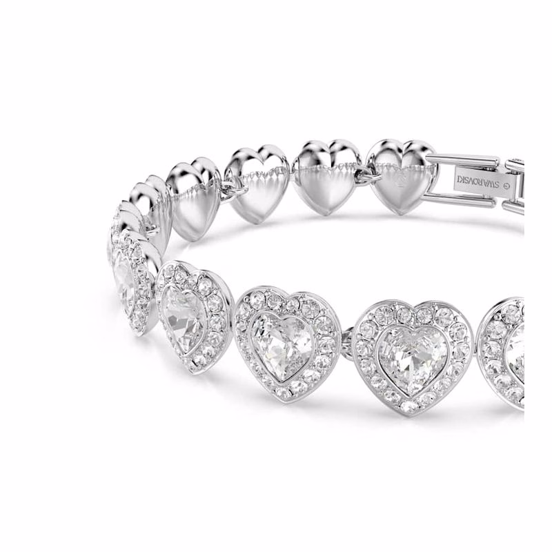 Ariana Grande x Swarovski Tennisarmband, verschiedene Größen, Herz, Weiß, rhodiniert