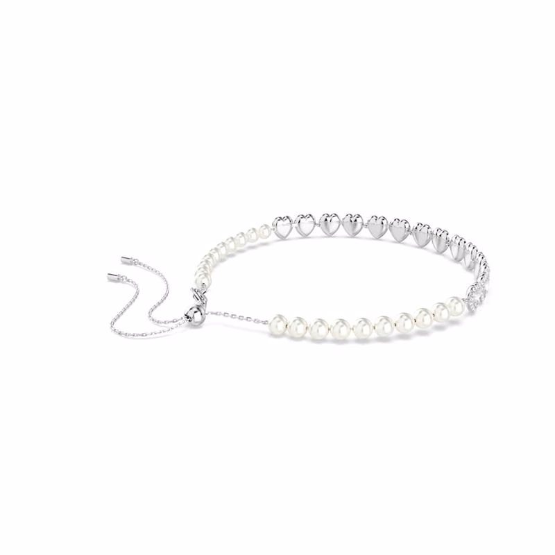 Ariana Grande x Swarovski Tennis-Choker, verschiedene Größen, Herz, Weiß, rhodiniert
