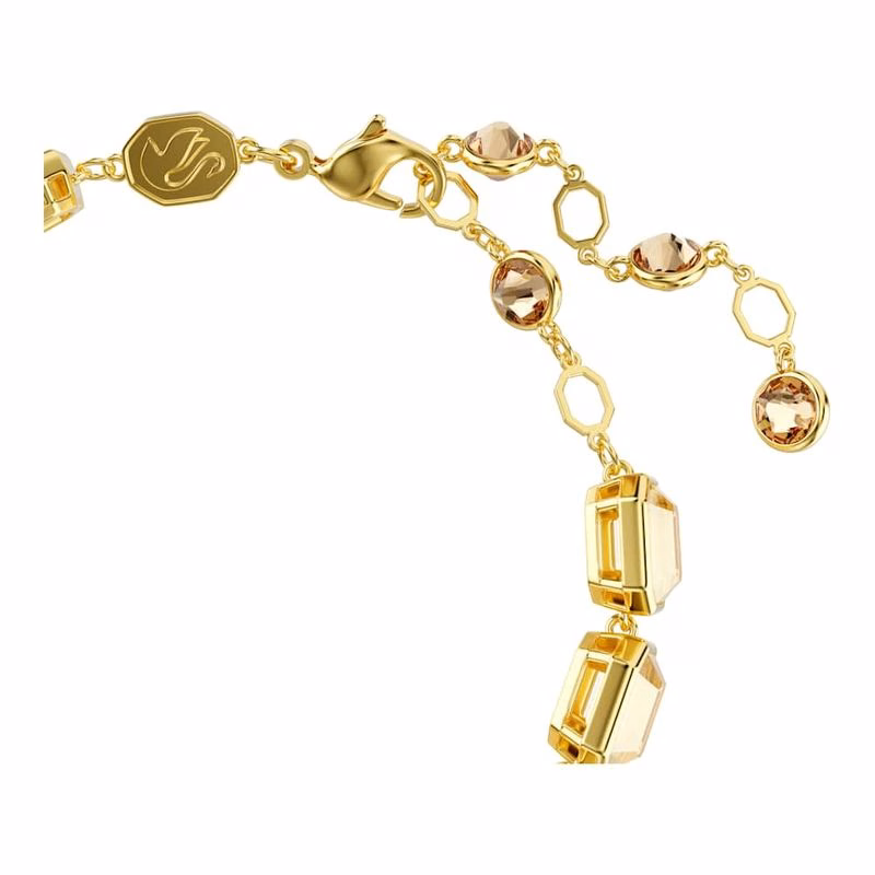 Millenia Tennisarmband, achteckiger Schliff, Karamell, goldfarben plattiert