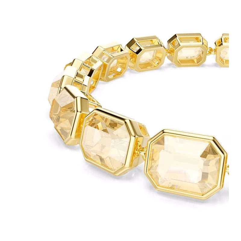 Millenia Tennisarmband, achteckiger Schliff, Karamell, goldfarben plattiert