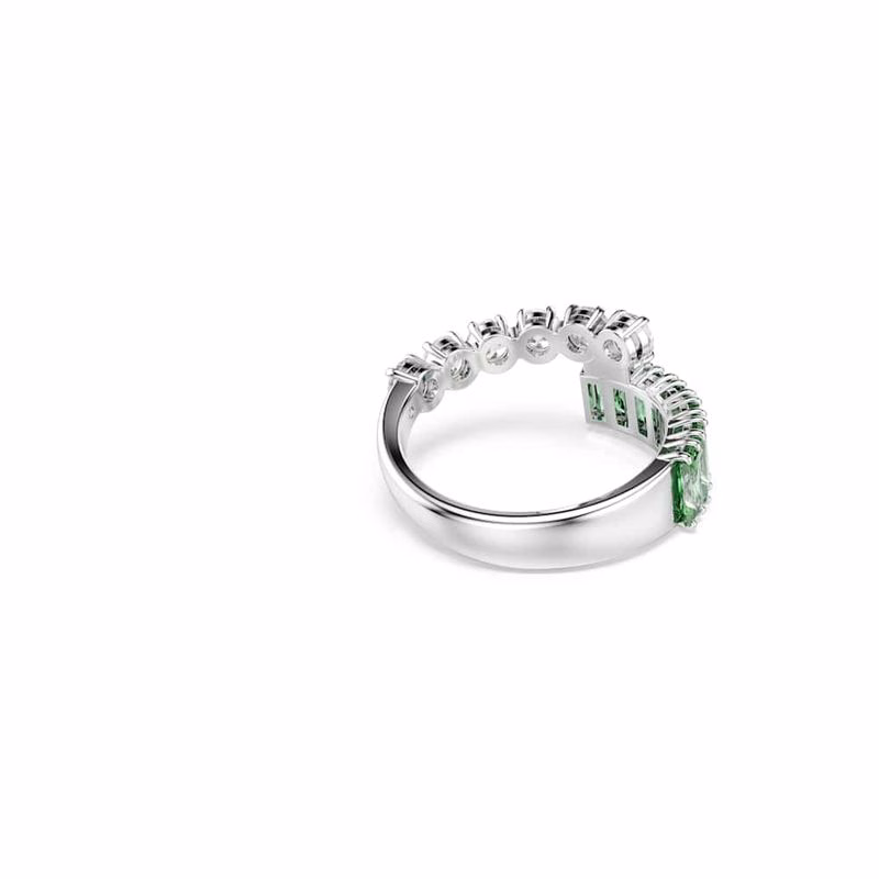 Matrixring, verschiedene Größen, grün, rhodiniert