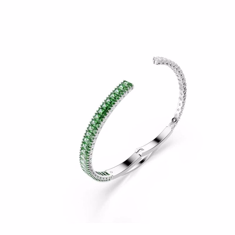 Matrix-Armband, verschiedene Größen, Grün, rhodiniert