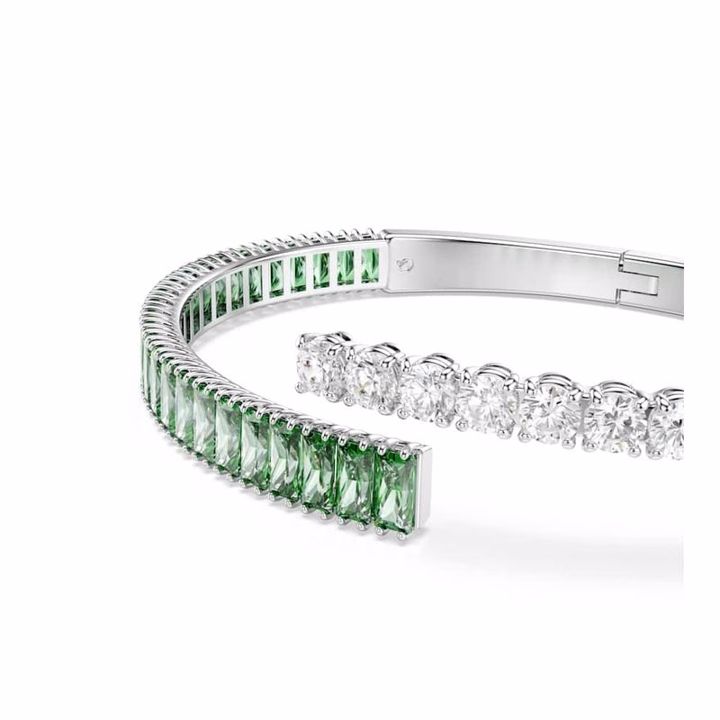Matrix-Armband, verschiedene Größen, Grün, rhodiniert