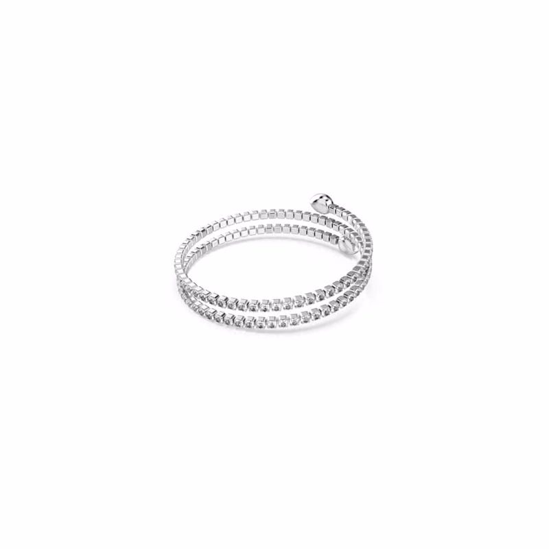 Gedrehtes Armband, Birnenschliff, Weiß, verschiedene Metalloberflächen