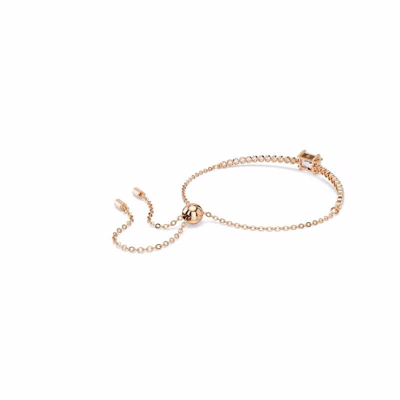 Matrix Tennisarmband, verschiedene Größen, Weiß, Roségold-plattiert