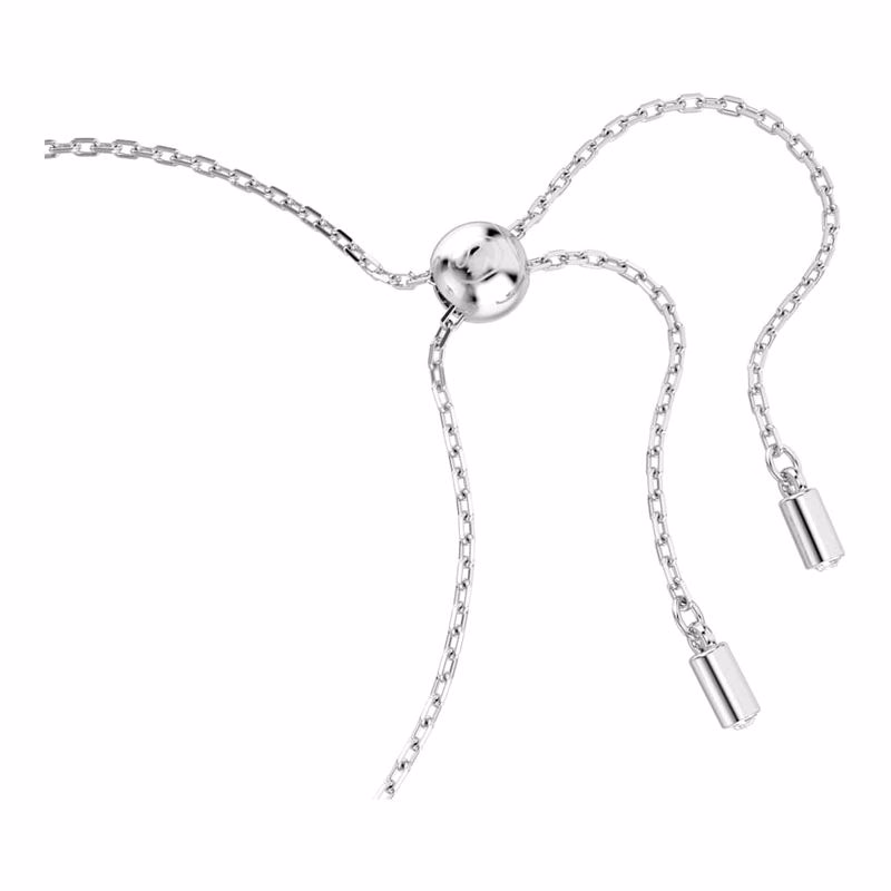 Matrix-Armband, Baguetteschliff, Knoten, Weiß, rhodiniert