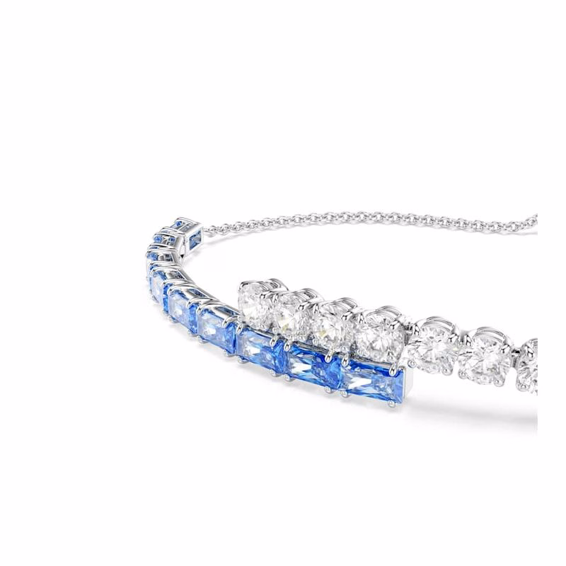 Matrix-Armband, verschiedene Größen, blau, rhodiniert
