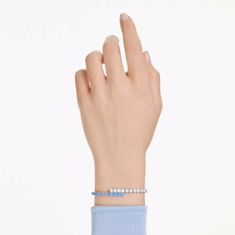 Matrix-Armband, verschiedene Größen, blau, rhodiniert