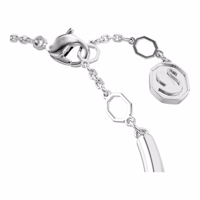 Dextera Armband, runder Schliff, weiß, rhodiniert