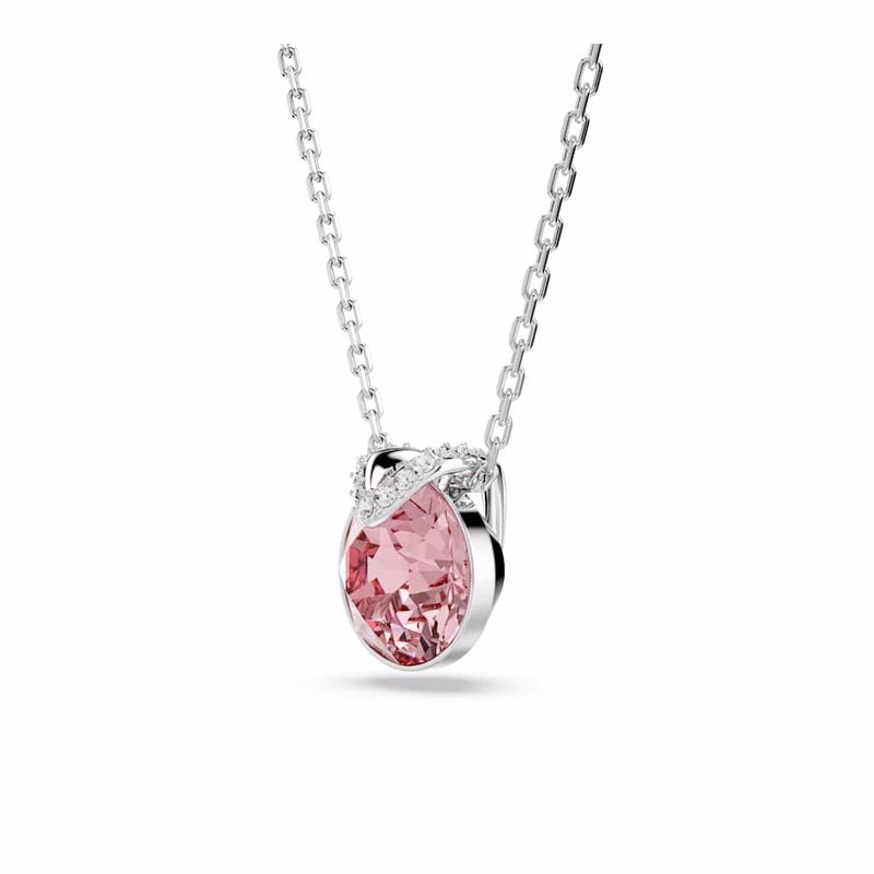 Bella V Anhänger, runder Schliff, rosa, rhodiniert