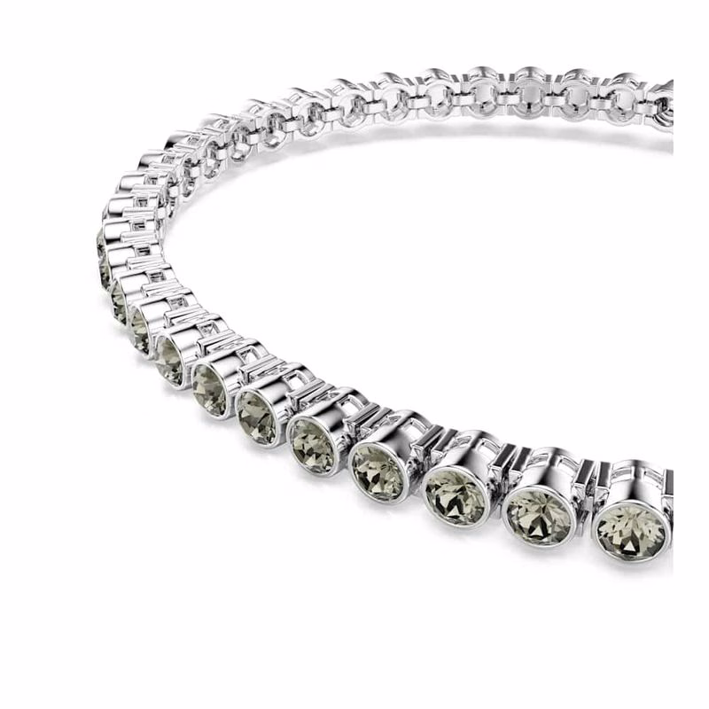 Imber Emily Tennisarmband, runder Schliff, schwarz, rhodiniert