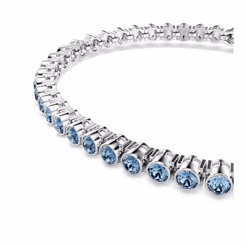 Imber Emily Tennisarmband, runder Schliff, blau, rhodiniert