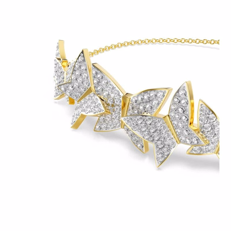 Idyllia Lilia Armband, Schmetterling, Weiß, Goldfarben plattiert