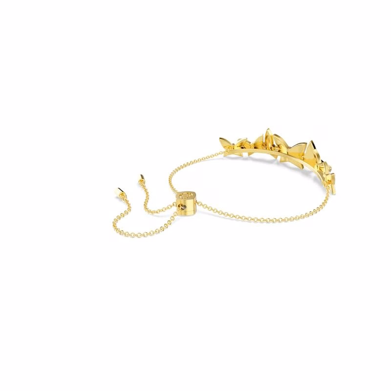 Idyllia Lilia Armband, Schmetterling, Weiß, Goldfarben plattiert