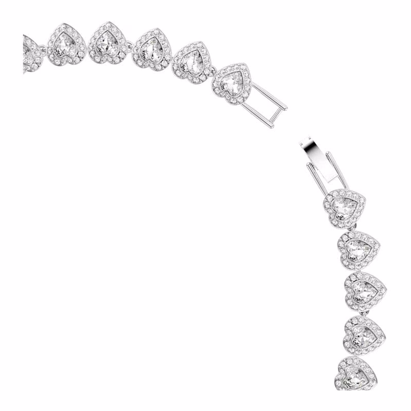 Ariana Grande x Swarovski Tennis-Halskette, verschiedene Größen, Herz, Weiß, rhodiniert