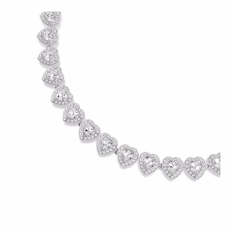 Ariana Grande x Swarovski Tennis-Halskette, verschiedene Größen, Herz, Weiß, rhodiniert