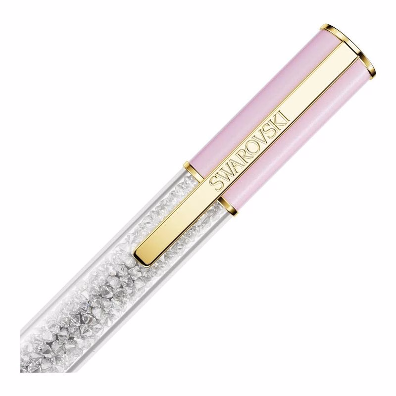 Kristallglänzender Kugelschreiber, Rosa, goldfarbene Beschichtung