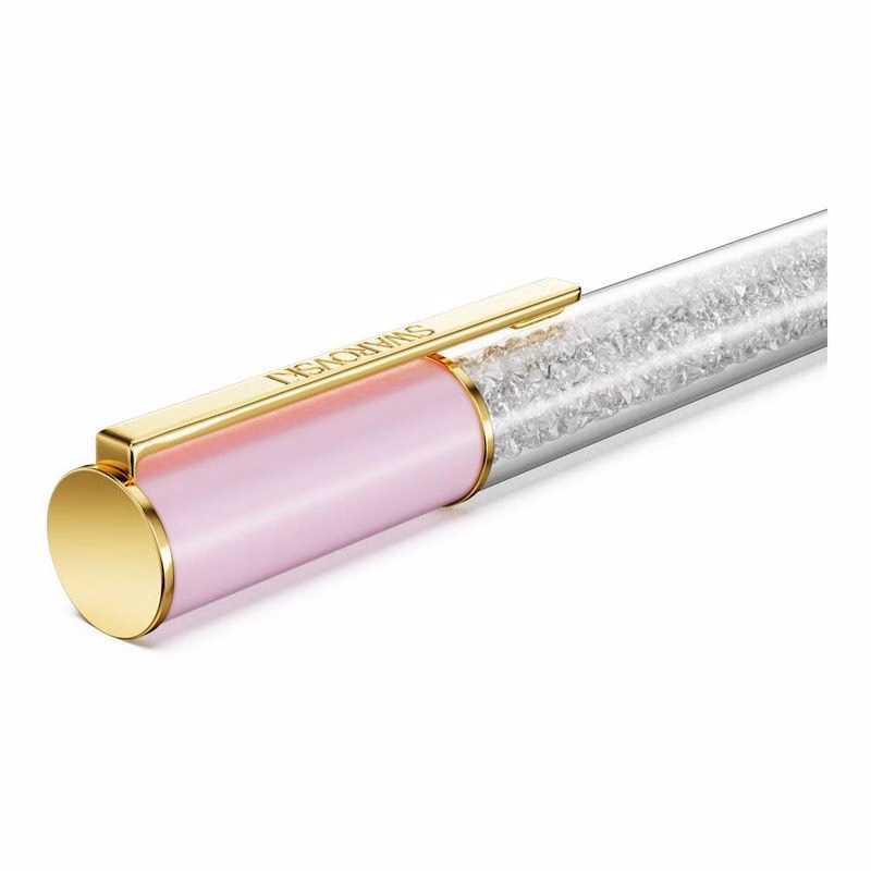 Kristallglänzender Kugelschreiber, Rosa, goldfarbene Beschichtung
