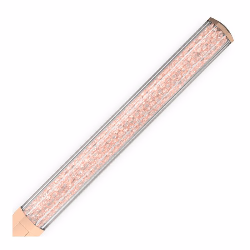 Kristalliner Kugelschreiber, achteckige Form, Roségoldton, Roségold-Beschichtung