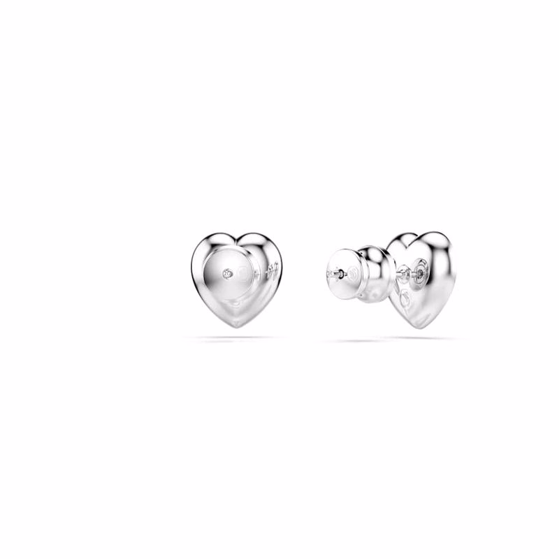 Ariana Grande x Swarovski Ohrstecker, verschiedene Größen, Herz, Weiß, rhodiniert
