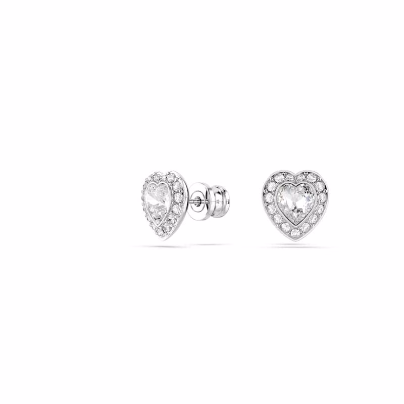 Ariana Grande x Swarovski Ohrstecker, verschiedene Größen, Herz, Weiß, rhodiniert