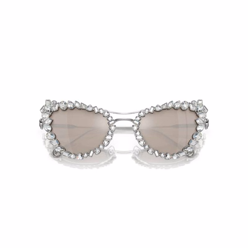 2-in-1 Clip-On-Sonnenbrille, Art, Cat-Eye-Form, SK7011, Weiß
