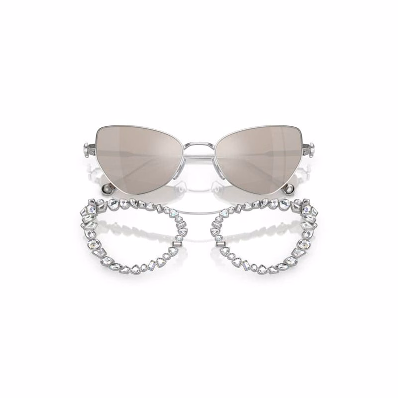 2-in-1 Clip-On-Sonnenbrille, Art, Cat-Eye-Form, SK7011, Weiß