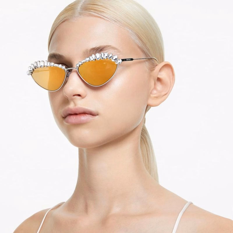 Sonnenbrille, Kunst, Katzenaugenform, SK7009, Goldton