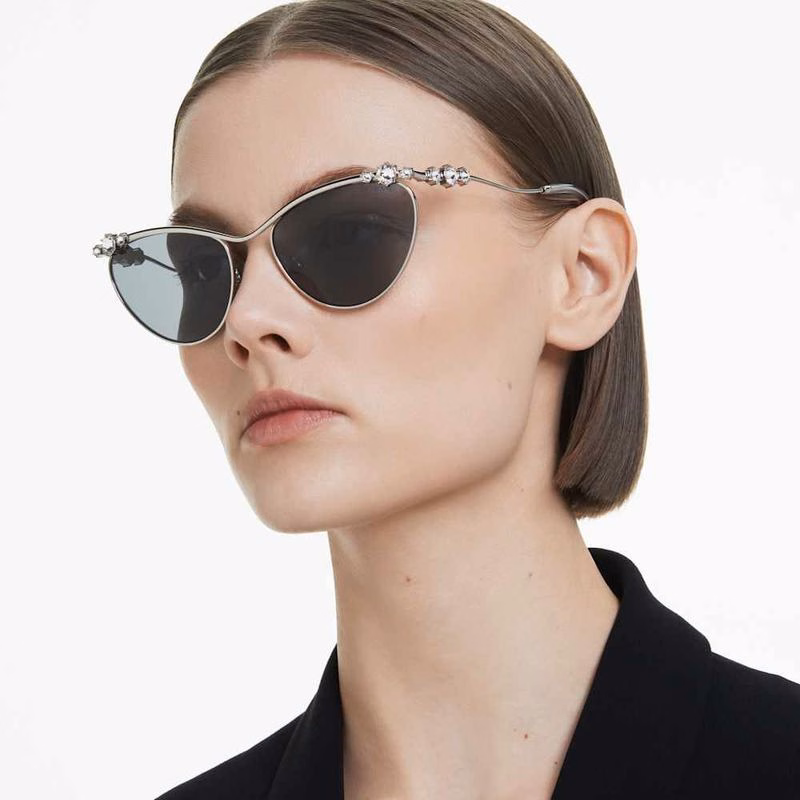 Sonnenbrille, ovale Form, SK7017, silberfarben