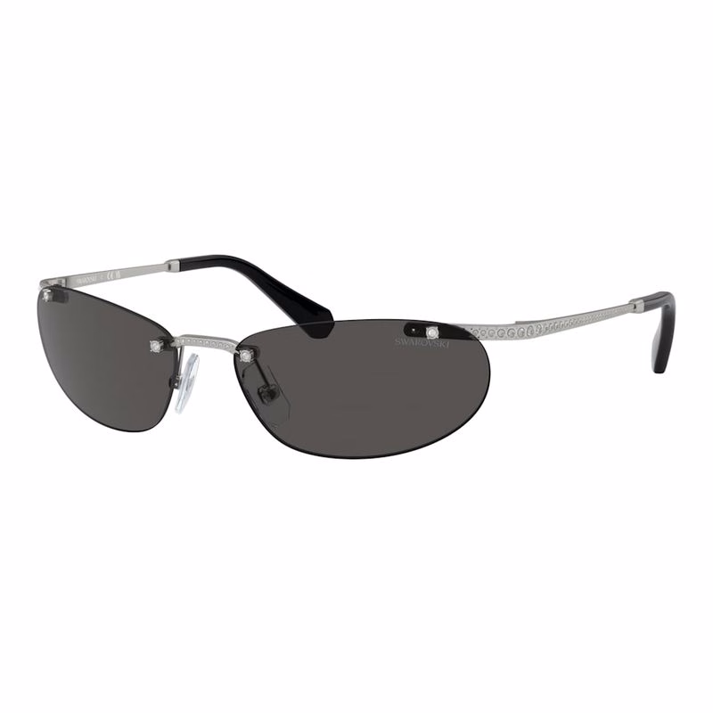 Sonnenbrille, ovale Form, schwarz