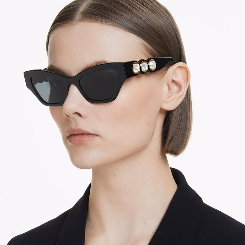 Sonnenbrille, Cat-Eye-Form, Schwarz