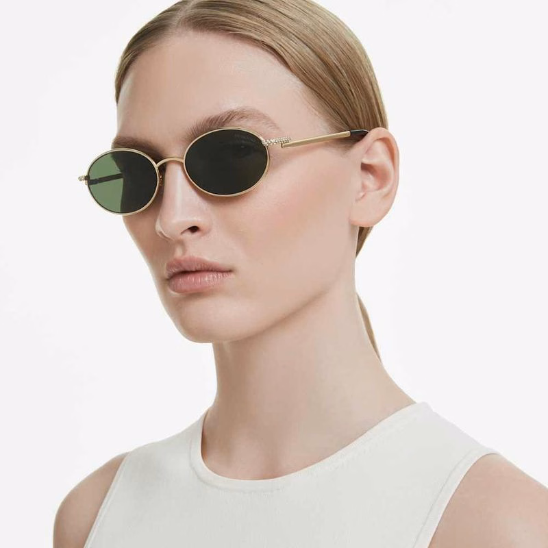 Sonnenbrille, ovale Form, grün