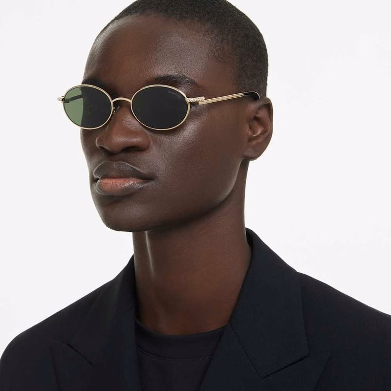 Sonnenbrille, ovale Form, grün
