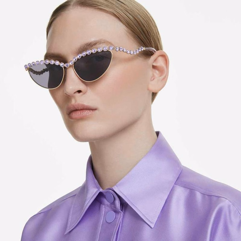 Sonnenbrille, Katzenaugenform, Lila