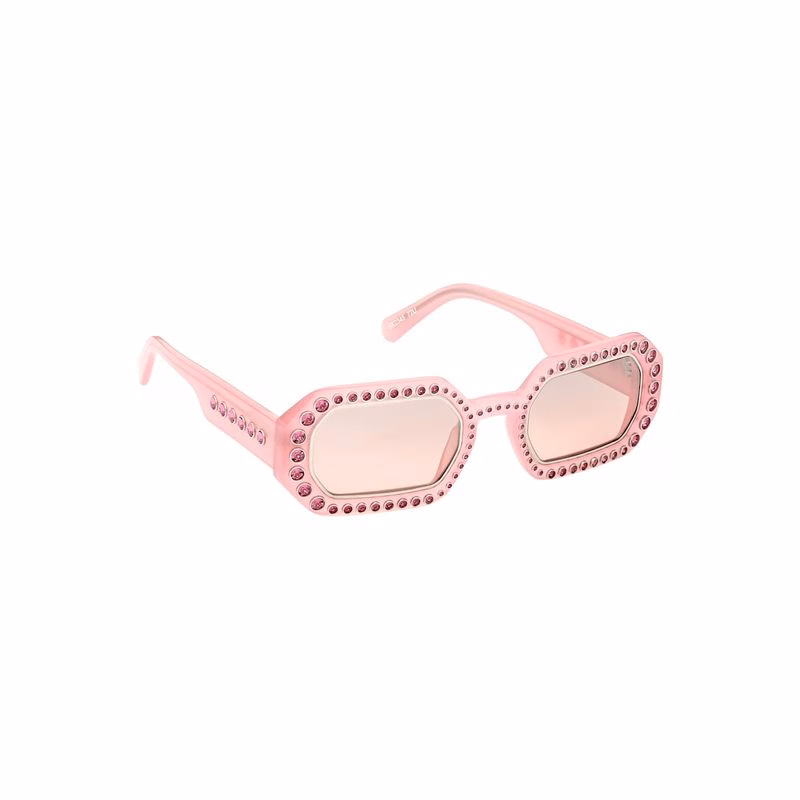 Sonnenbrille, achteckige Form, Pavé-Fassung, SK0345 72U, Rosa