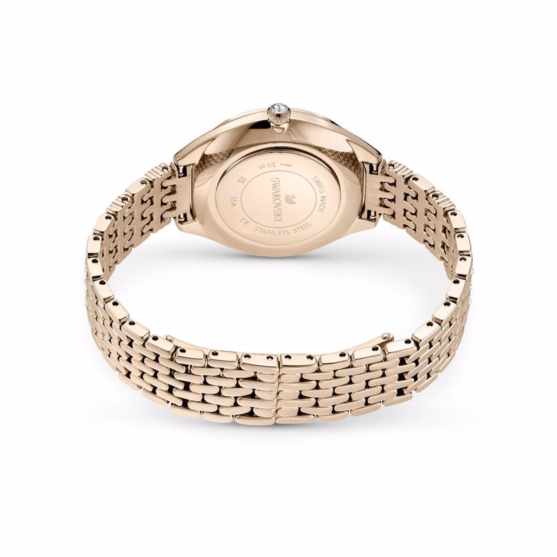 Attract Uhr, Metallarmband, Weiß, Goldfarbenes PVD